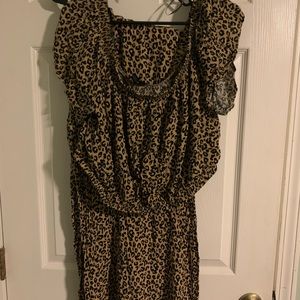 Leopard print crop top/high waist pants set from forever 21 plus size 2x/3x